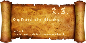 Kupferstein Bianka névjegykártya